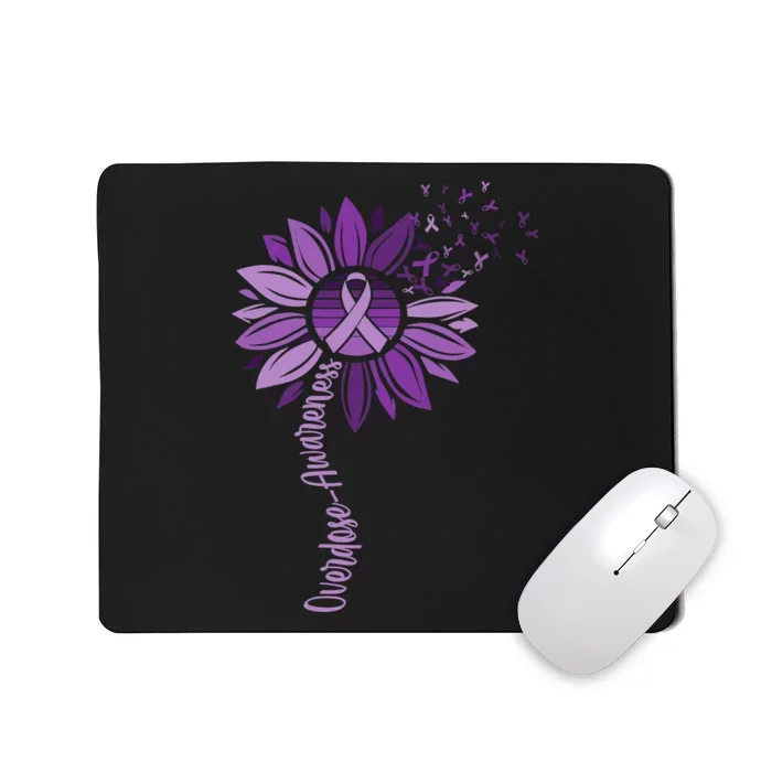 Sunflower Ribbons Overdose Awareness Mousepad