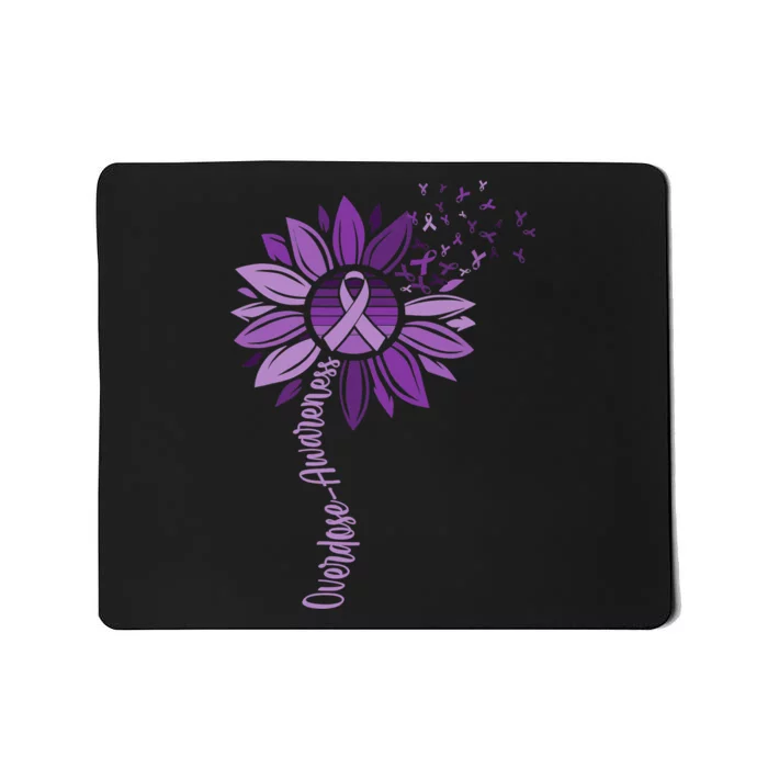 Sunflower Ribbons Overdose Awareness Mousepad