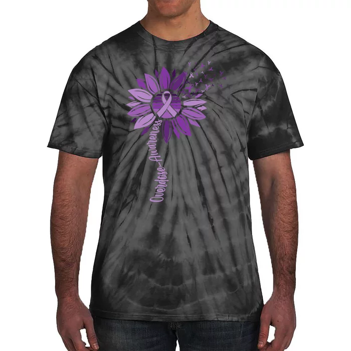 Sunflower Ribbons Overdose Awareness Tie-Dye T-Shirt