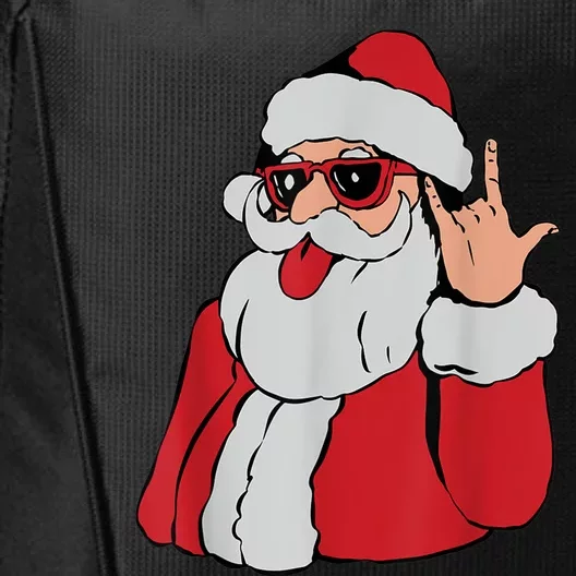 Santa Rock On Hand Christmas Pajama Cool Xcute Giftmas Rocker Funny Gift City Backpack