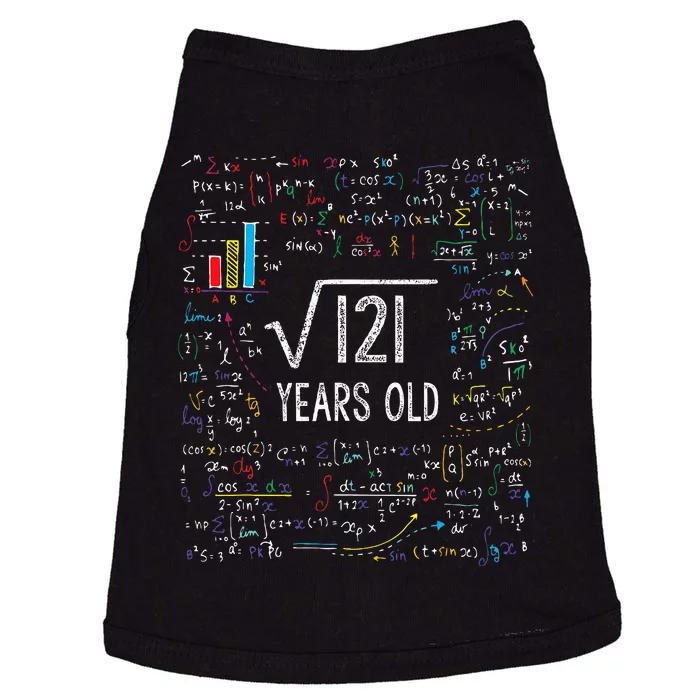 Square Root Of 121 11th Birthday 11 Year Old Gifts Math Bday Doggie Tank