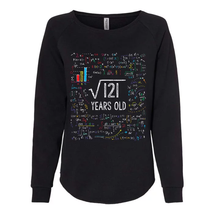 Square Root Of 121 11th Birthday 11 Year Old Gifts Math Bday Womens California Wash Sweatshirt