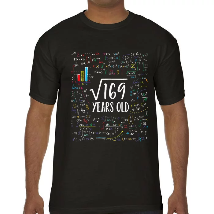 Square Root Of 169 13th Birthday 13 Year Old Gifts Math Bday Comfort Colors T-Shirt