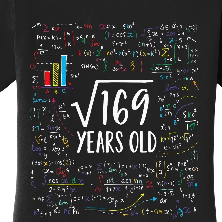 Square Root Of 169 13th Birthday 13 Year Old Gifts Math Bday Women's T-Shirt