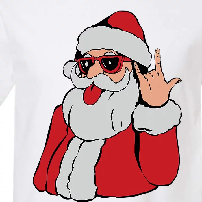 Santa Rock On Hand Christmas Pajama Cool Xmas Rocker Garment-Dyed Heavyweight T-Shirt