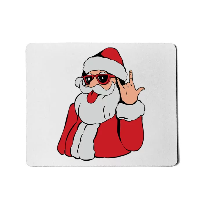 Santa Rock On Hand Christmas Pajama Cool Xmas Rocker Mousepad