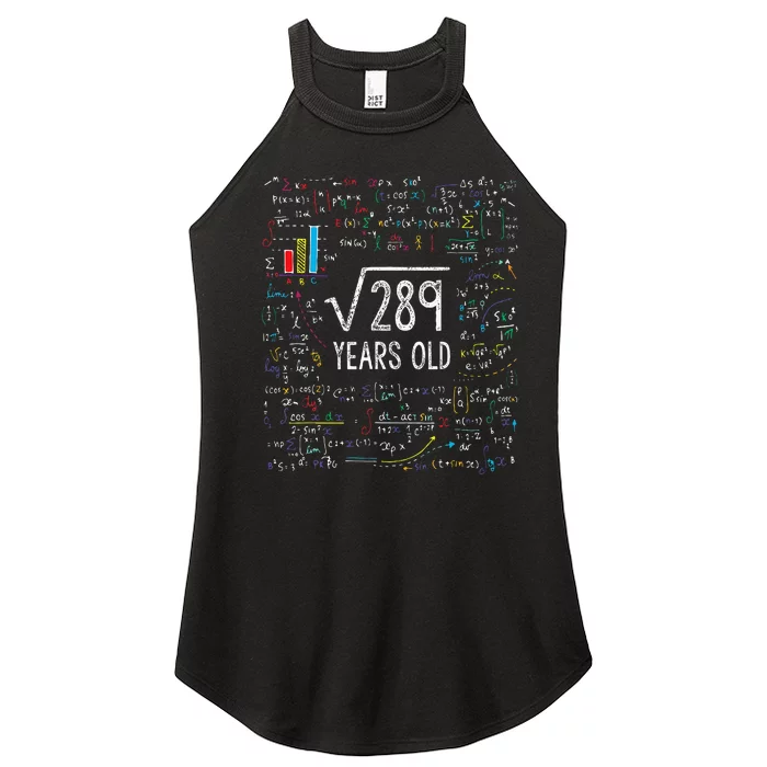 Square Root Of 289 17th Birthday 17 Year Old Gifts Math Bday Women’s Perfect Tri Rocker Tank