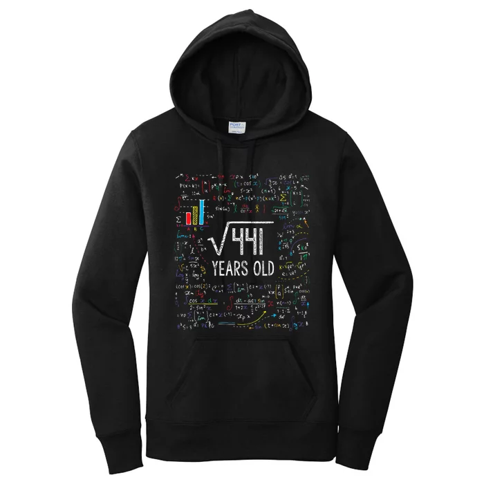 Square Root Of 441 21st Birthday 21 Year Old Gifts Math Bday Women's Pullover Hoodie