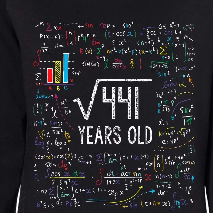 Square Root Of 441 21st Birthday 21 Year Old Gifts Math Bday Womens California Wash Sweatshirt