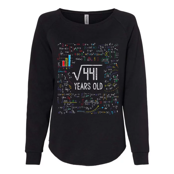 Square Root Of 441 21st Birthday 21 Year Old Gifts Math Bday Womens California Wash Sweatshirt