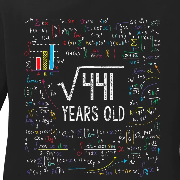 Square Root Of 441 21st Birthday 21 Year Old Gifts Math Bday Ladies Long Sleeve Shirt