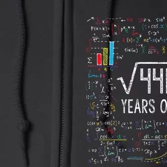 Square Root Of 441 21st Birthday 21 Year Old Gifts Math Bday Full Zip Hoodie