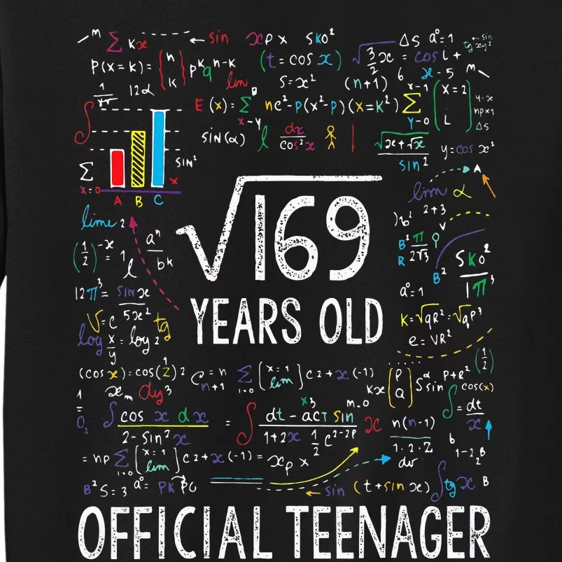 Square Root Of 169 13 Years Old Nager Birthday Tall Sweatshirt