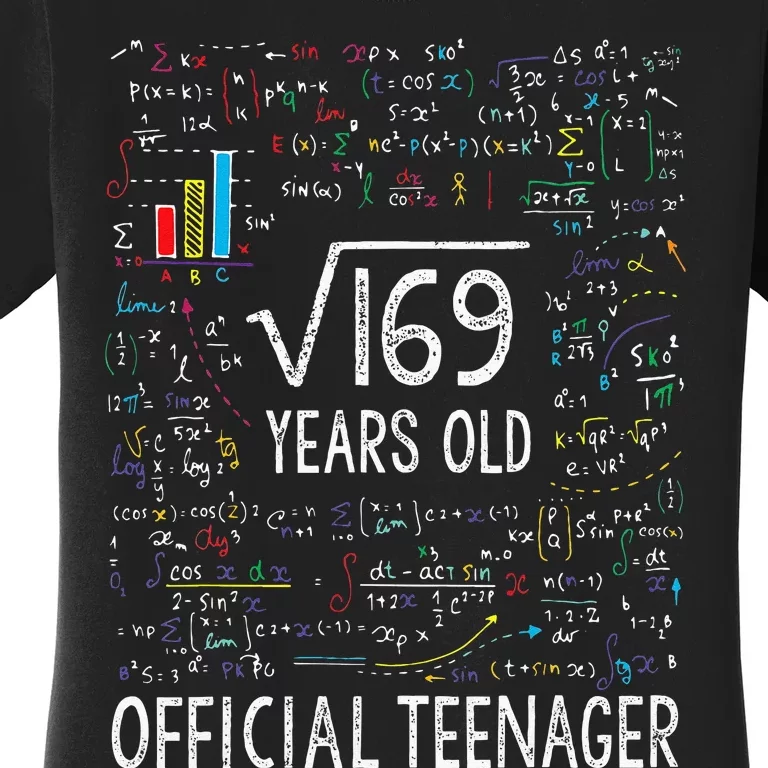 Square Root Of 169 13 Years Old Nager Birthday Women's T-Shirt