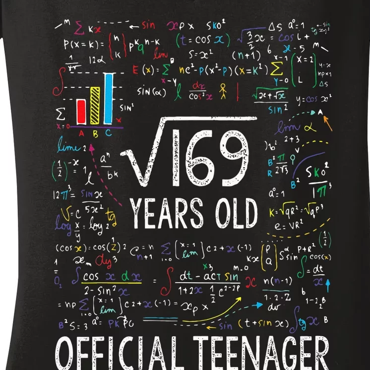 Square Root Of 169 13 Years Old Nager Birthday Women's V-Neck T-Shirt