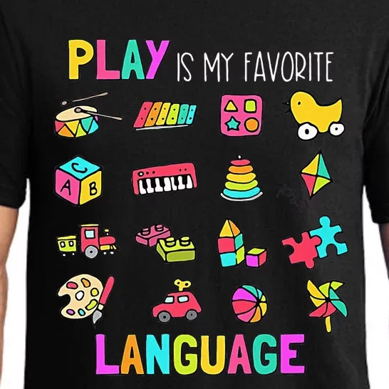 Speech Rapy Play Is My Favorite Language Slp Rapist Pajama Set