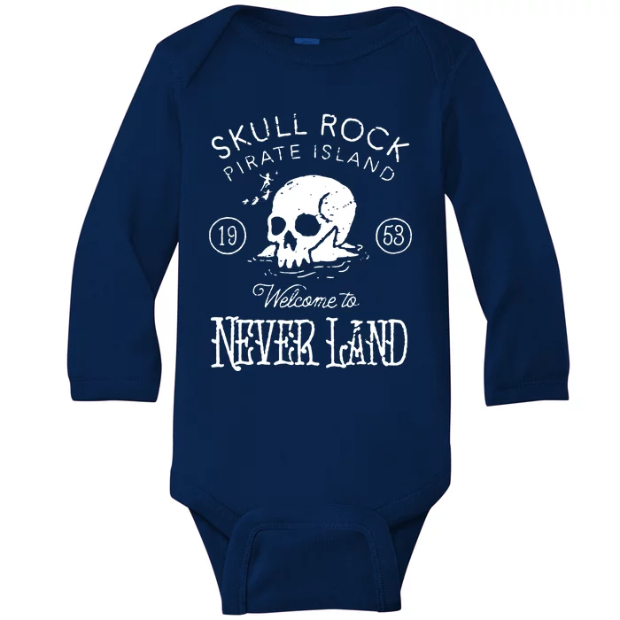 Skull Rock Pirate Island Never Land Baby Long Sleeve Bodysuit