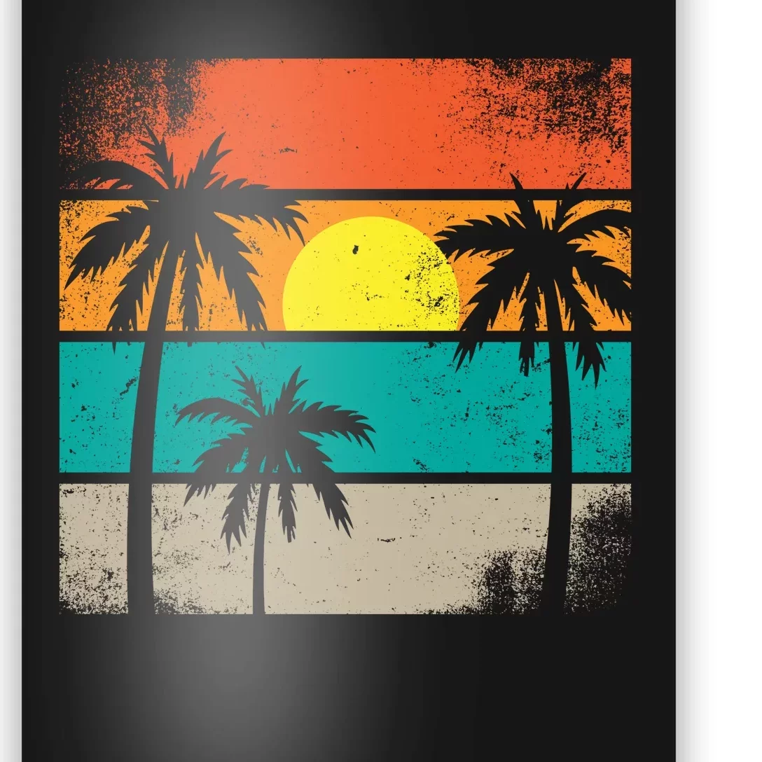 Summer Retro Palm Trees Tropical Poster