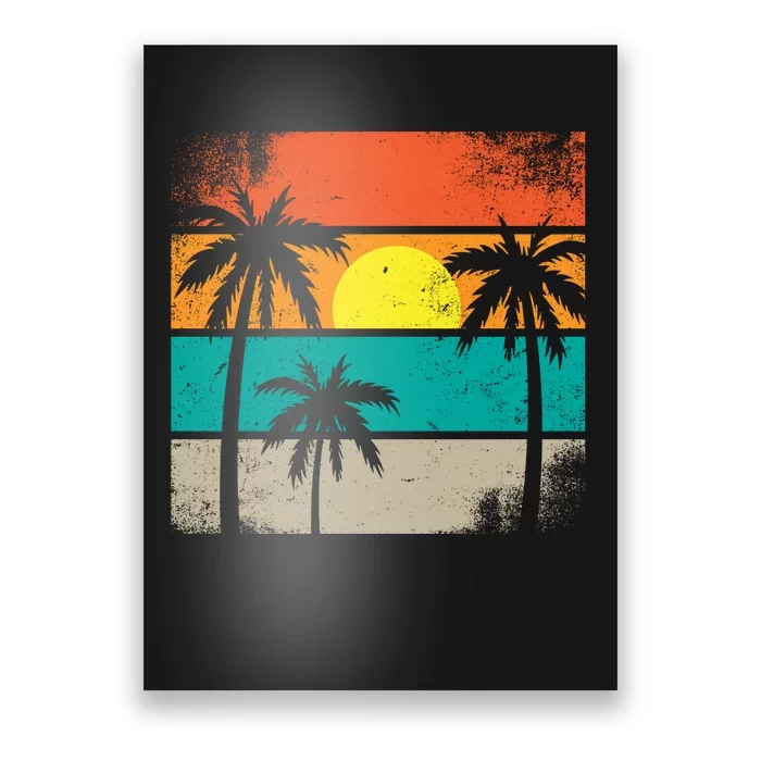 Summer Retro Palm Trees Tropical Poster