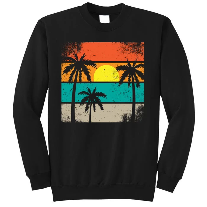 Summer Retro Palm Trees Tropical Tall Sweatshirt