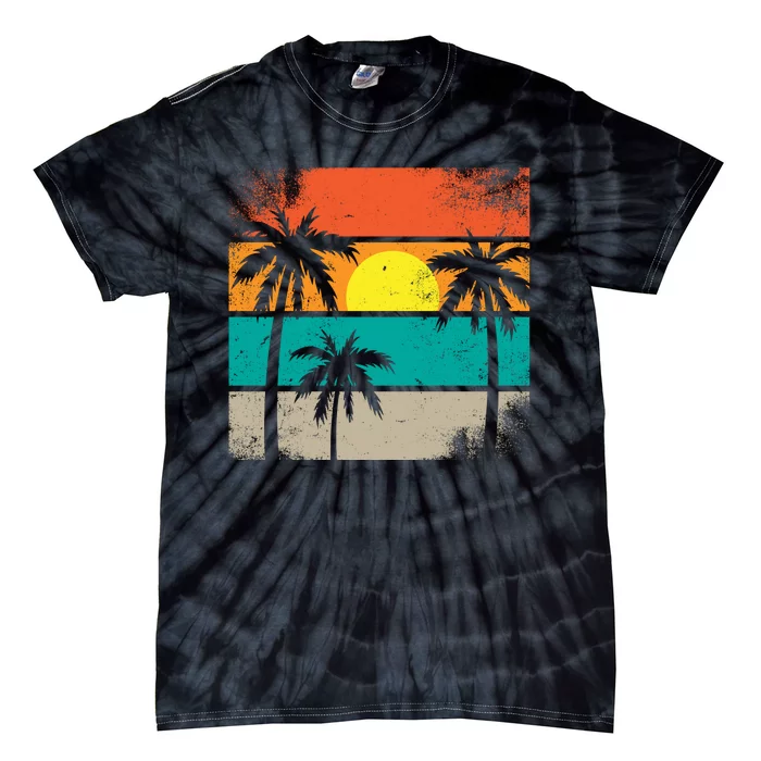 Summer Retro Palm Trees Tropical Tie-Dye T-Shirt