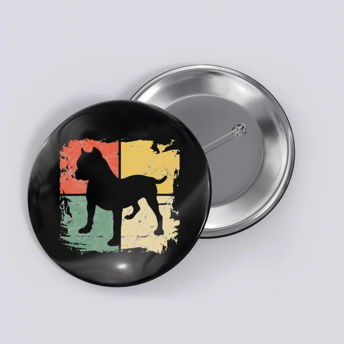 Square Retro Pitbull Owner Gift Dog Lover Pit bull Parents Button