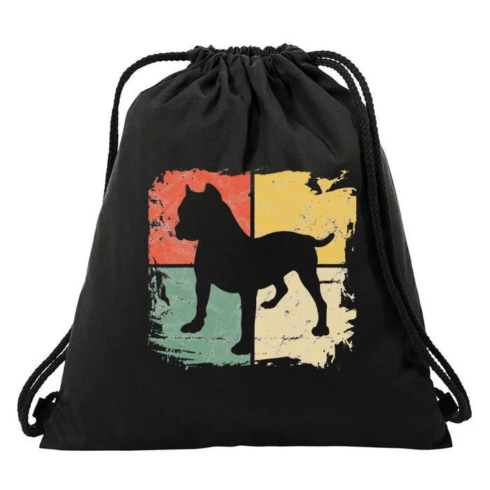 Square Retro Pitbull Owner Gift Dog Lover Pit bull Parents Drawstring Bag