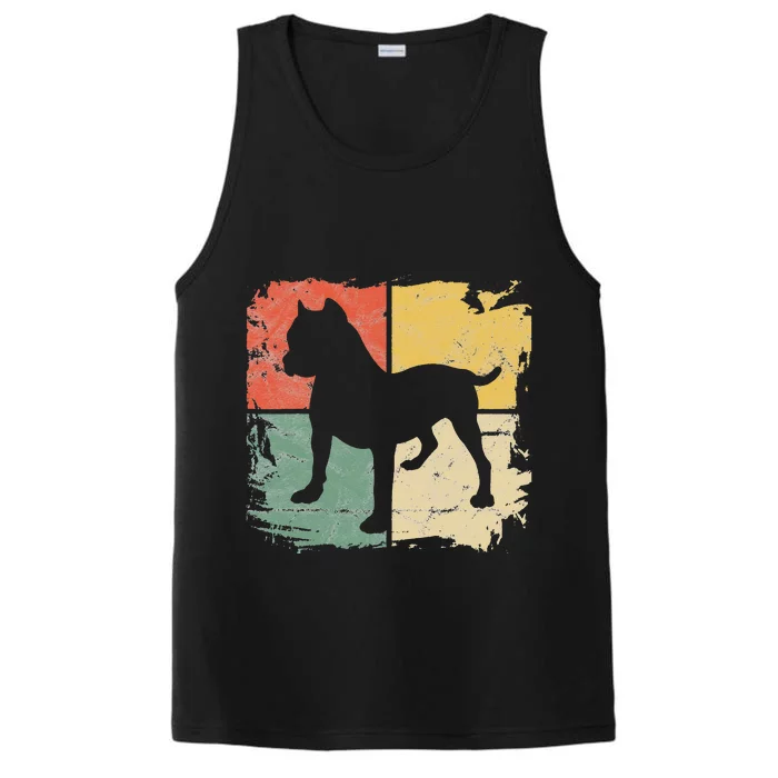 Square Retro Pitbull Owner Gift Dog Lover Pit bull Parents Performance Tank