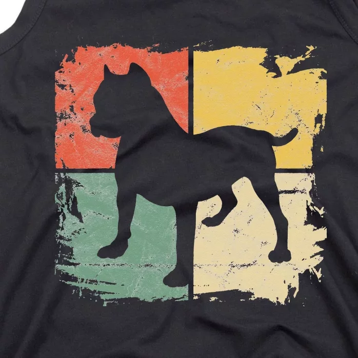 Square Retro Pitbull Owner Gift Dog Lover Pit bull Parents Tank Top