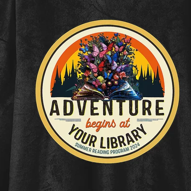 Summer Reading Program 2024 Adventure Begins At Your Library Hooded Wearable Blanket