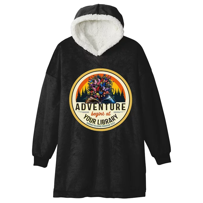 Summer Reading Program 2024 Adventure Begins At Your Library Hooded Wearable Blanket