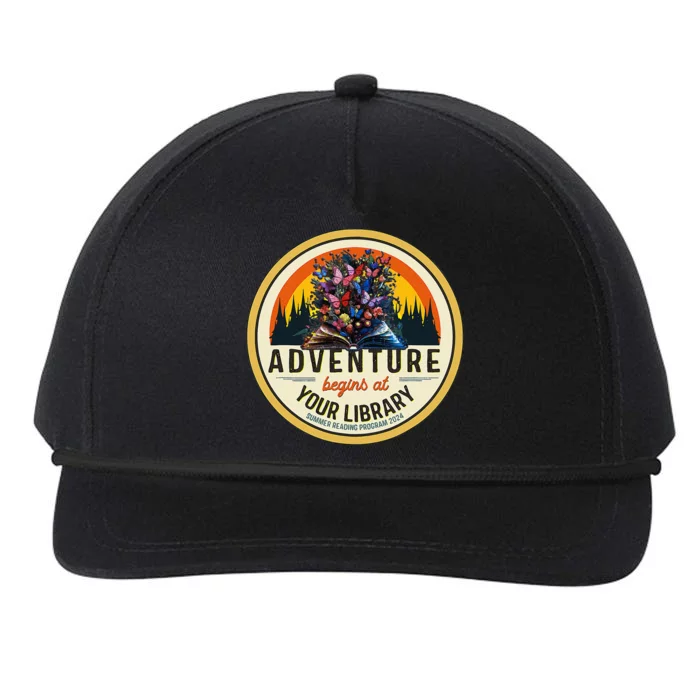 Summer Reading Program 2024 Adventure Begins At Your Library Snapback Five-Panel Rope Hat