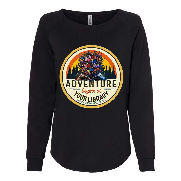 Summer Reading Program 2024 Adventure Begins At Your Library Womens California Wash Sweatshirt