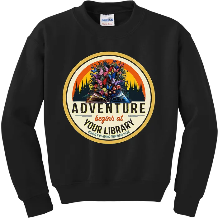 Summer Reading Program 2024 Adventure Begins At Your Library Kids Sweatshirt