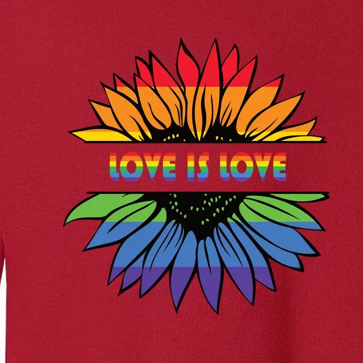 Sunflower Rainbow Pride Graphic Toddler Sweatshirt