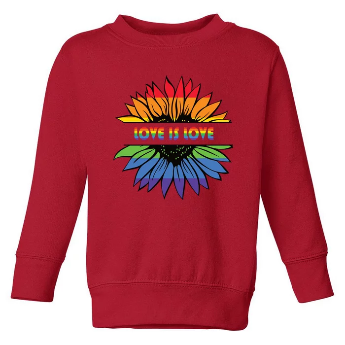 Sunflower Rainbow Pride Graphic Toddler Sweatshirt