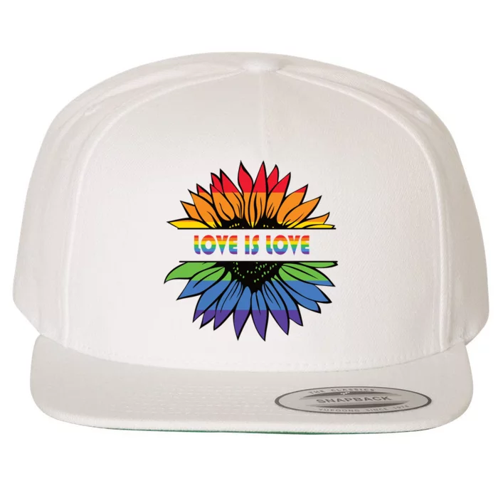 Sunflower Rainbow Pride Graphic Wool Snapback Cap