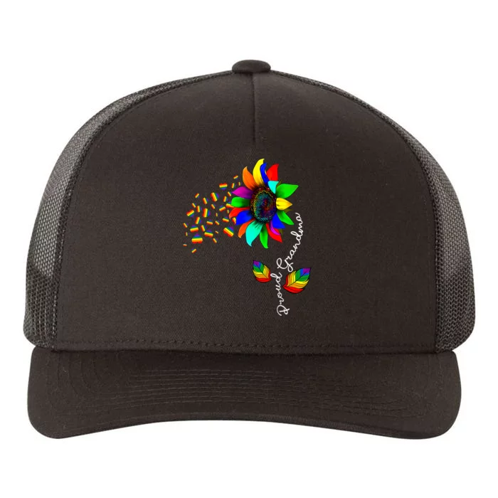 Sunflower Rainbow Proud Grandma Ally Lgbt Pride Hearts Love Yupoong Adult 5-Panel Trucker Hat