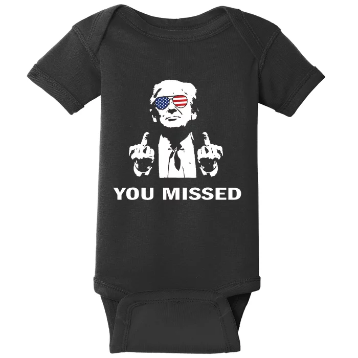 Shot Republican Pro Trump President 2024 Baby Bodysuit