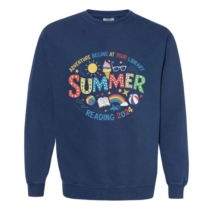 Summer Reading Program 2024 Adventure Begins At Your Library Garment-Dyed Sweatshirt