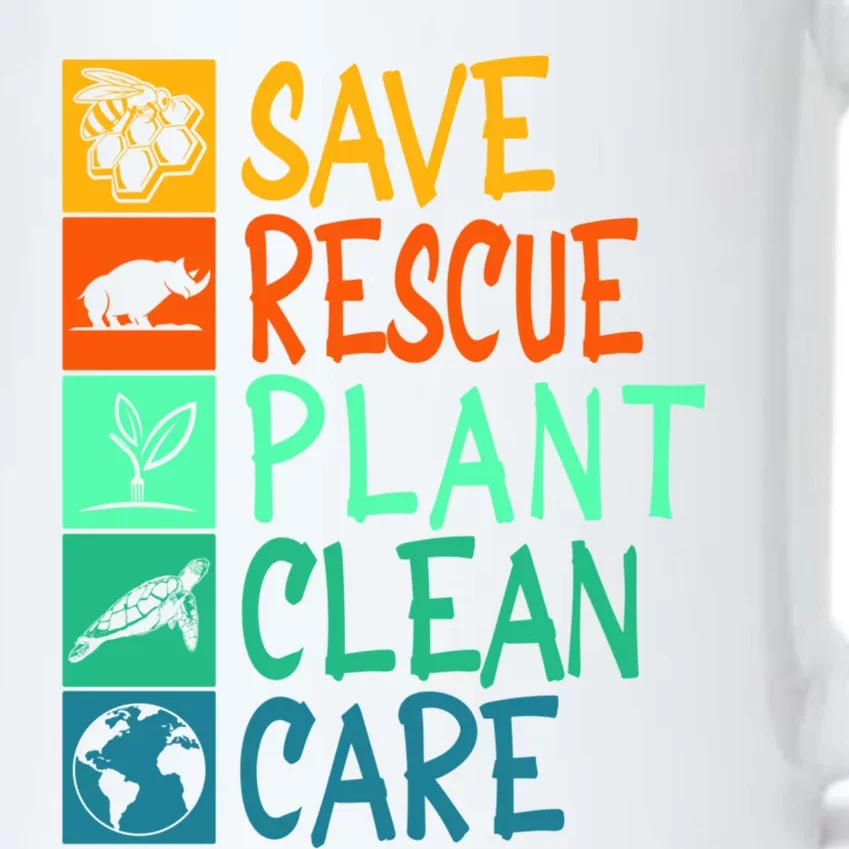 Save Rescue Plant Clean Care Animal Nature Recycle Earth Day Gift Black Color Changing Mug