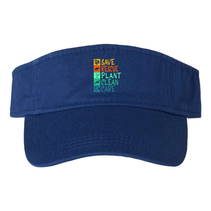 Save Rescue Plant Clean Care Animal Nature Recycle Earth Day Gift Valucap Bio-Washed Visor