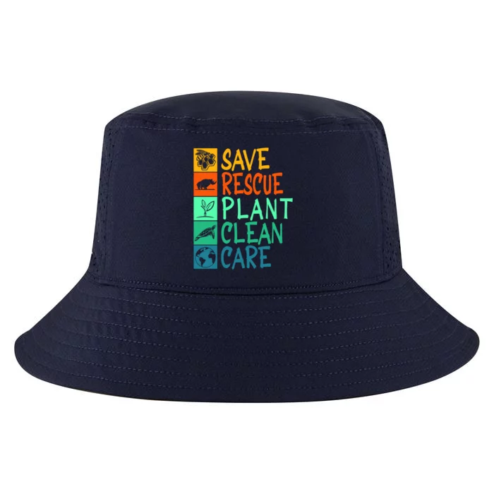 Save Rescue Plant Clean Care Animal Nature Recycle Earth Day Gift Cool Comfort Performance Bucket Hat