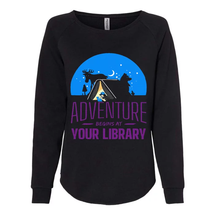 Summer Reading Program 2024 Adventure Begins At Your Library Womens California Wash Sweatshirt