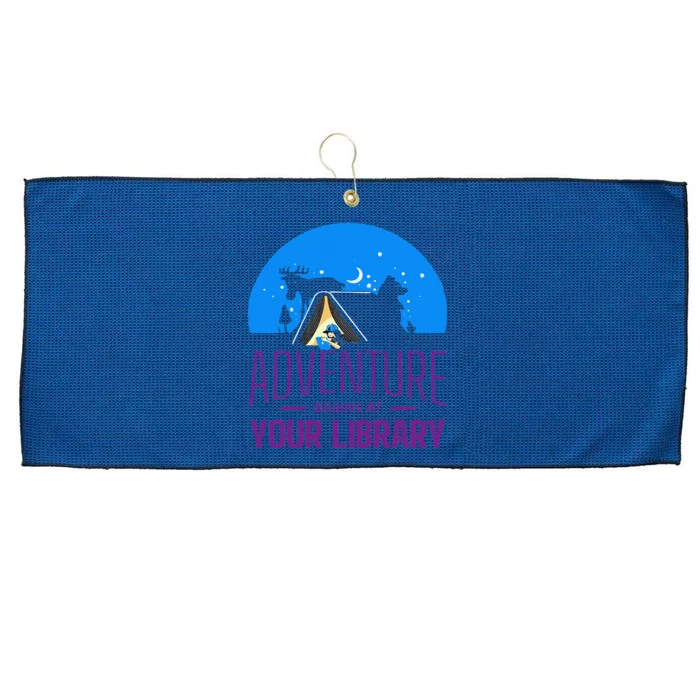 Summer Reading Program 2024 Adventure Begins At Your Library Large Microfiber Waffle Golf Towel