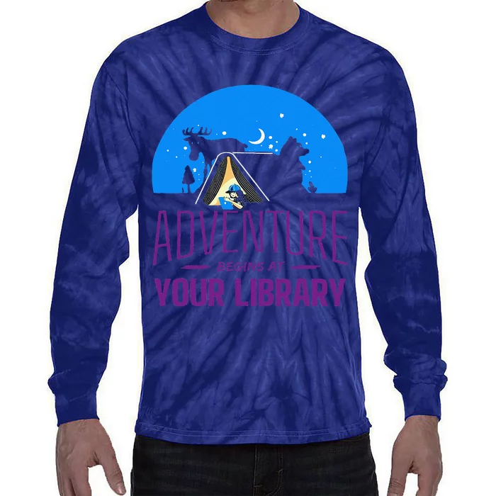 Summer Reading Program 2024 Adventure Begins At Your Library Tie-Dye Long Sleeve Shirt