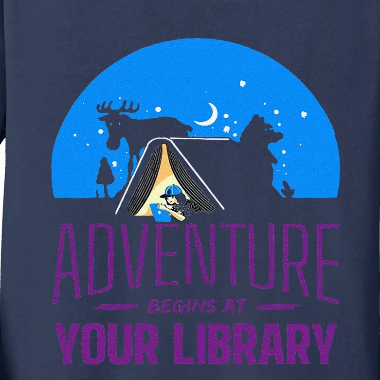 Summer Reading Program 2024 Adventure Begins At Your Library Kids Long Sleeve Shirt