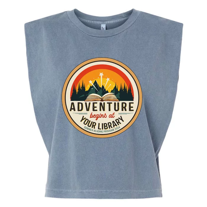 Summer Reading Program 2024 Adventure Begins At Your Library Garment-Dyed Women's Muscle Tee