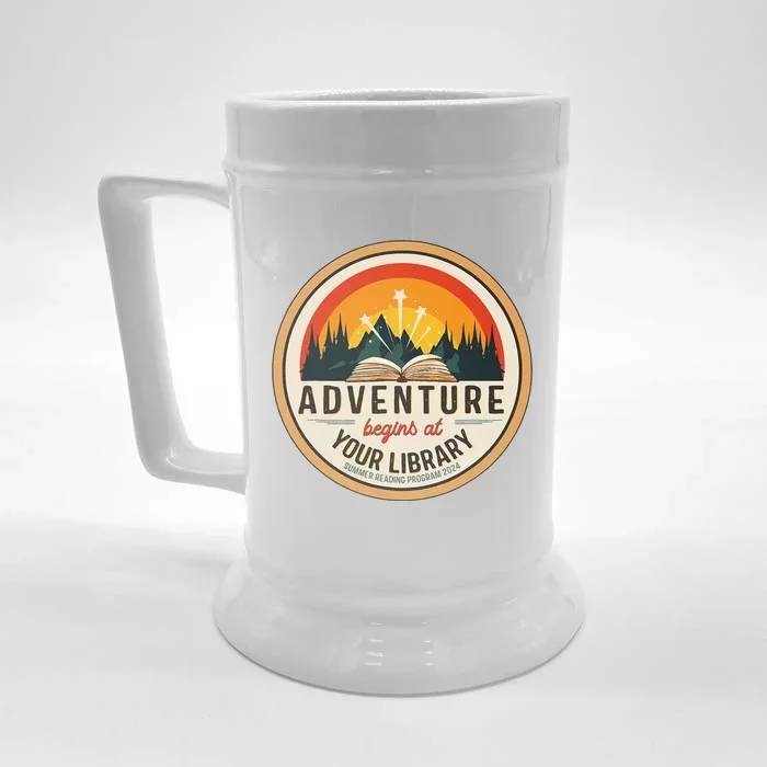 Summer Reading Program 2024 Adventure Begins At Your Library Front & Back Beer Stein