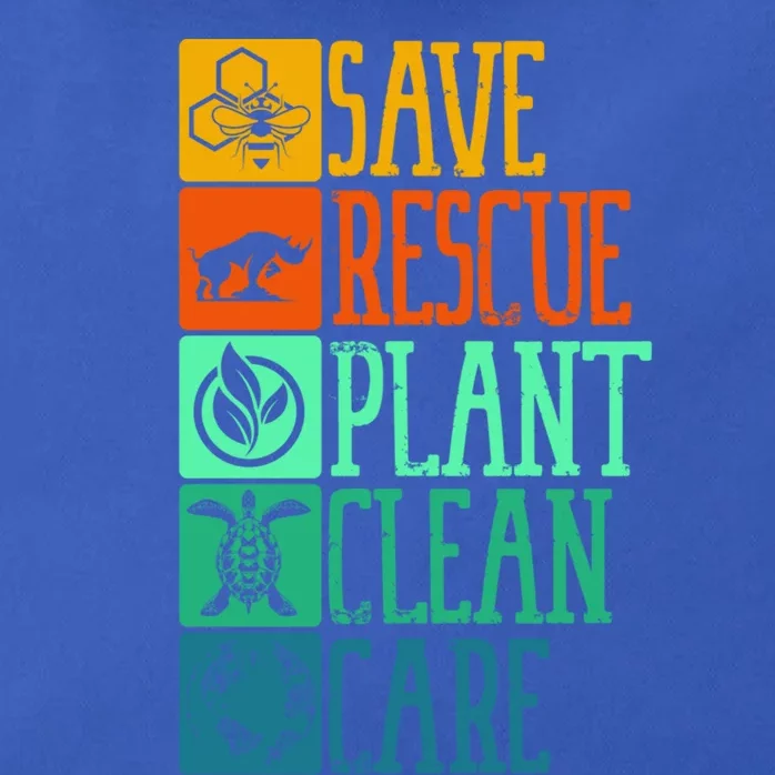 Save Rescue Plant Clean Care Turtle Animal Recycle Earth Day Cute Gift Zip Tote Bag